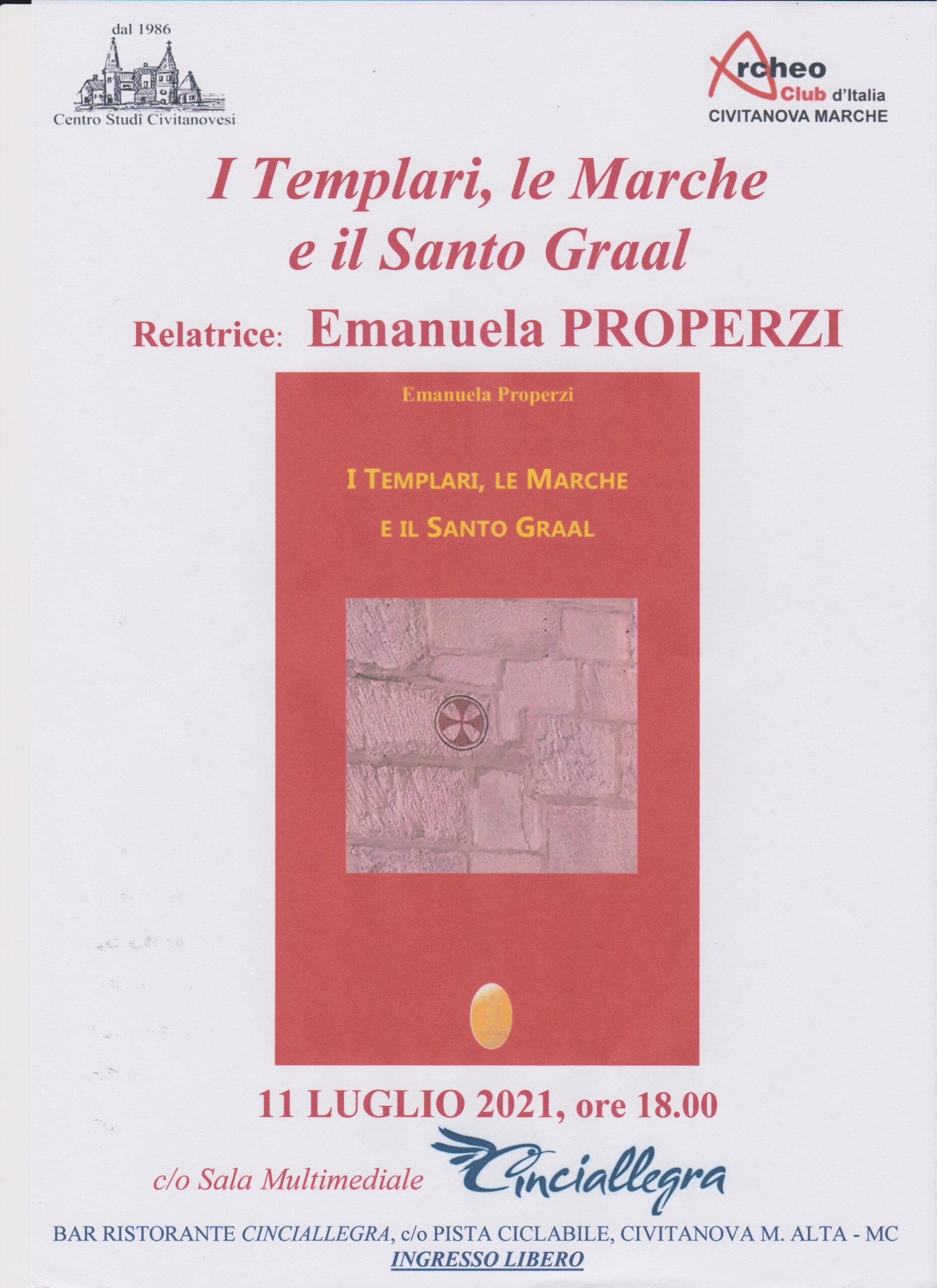 Locandina Conferenza 11 LUG. 21 JPG Copertina del libro "Il tempio degli eretici" di Edizioni Nisroch